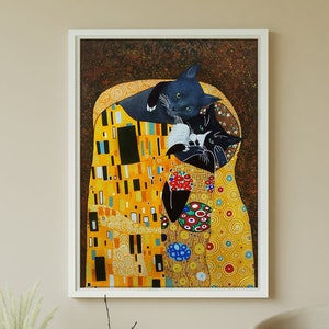 Roligt kattporträtt Katt akvarell Anpassad husdjursmålning anpassad katt Personligt porträtt från foto måla min katt Original porträttkattkonst bild 1