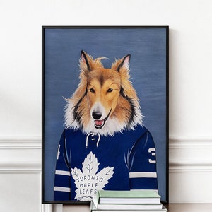 Benutzerdefinierte Hundeportrait | Hund im Sport Jersey | Personalisierte Haustier Kunstwerk | Einzigartiges Geschenk für Hunde-Liebhaber | Auftrag Tierportrait