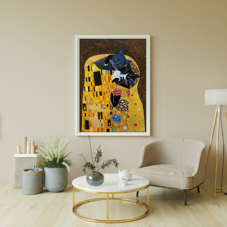 Roligt kattporträtt Katt akvarell Anpassad husdjursmålning anpassad katt Personligt porträtt från foto måla min katt Original porträttkattkonst bild 1