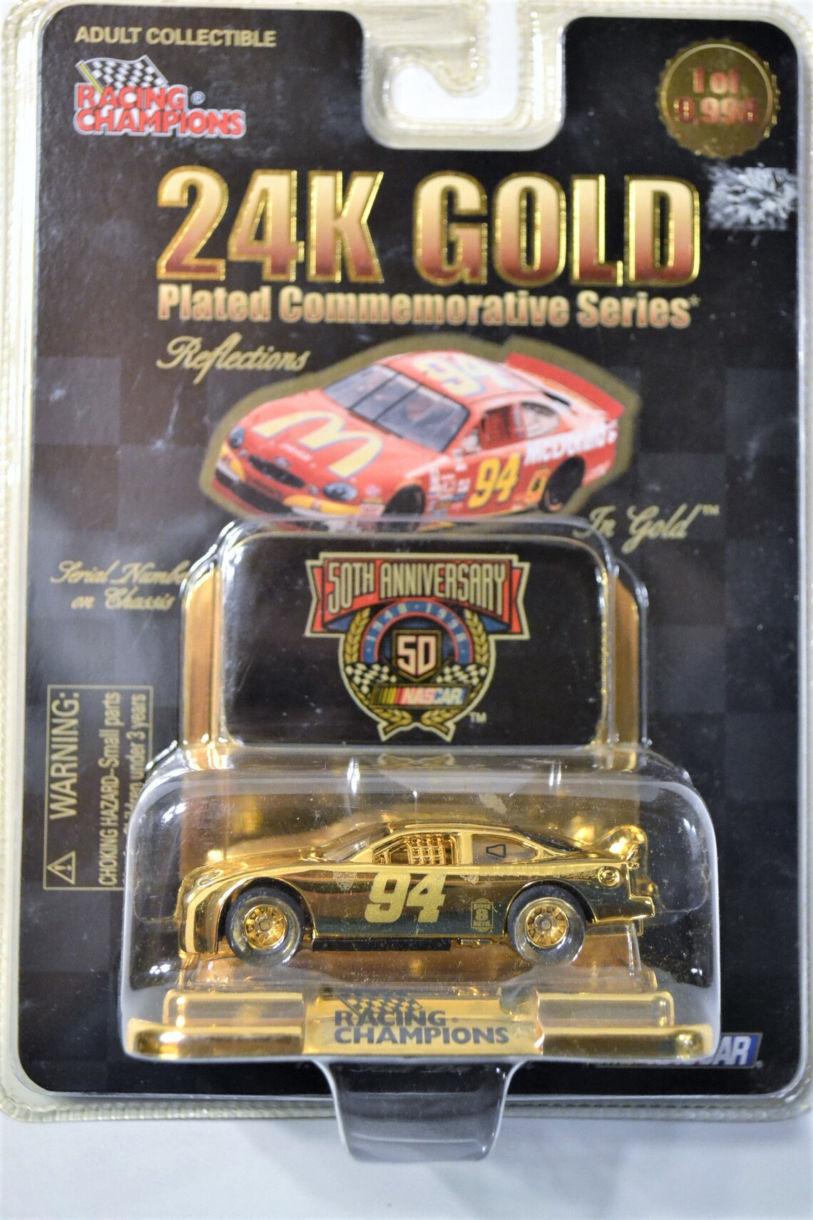 Racing Champions 24k Gold 50th Anniversary NASCAR Car 94 Bill | Etsy