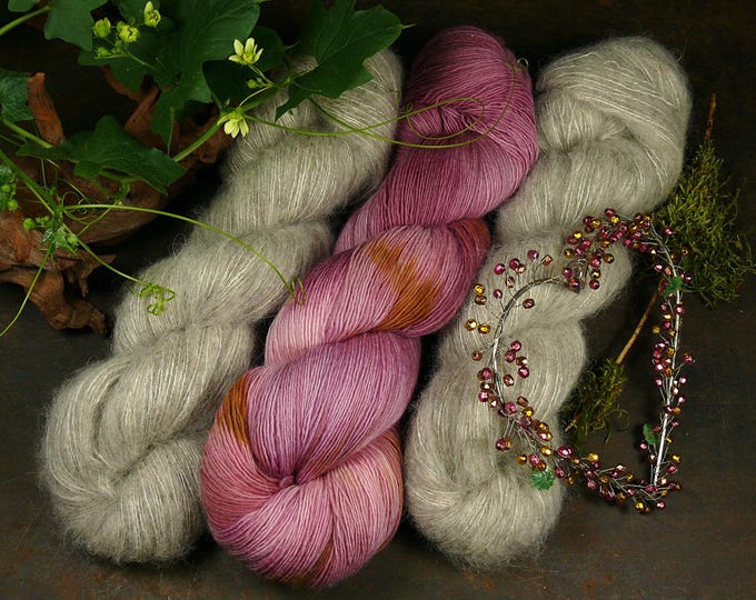 Featured listing image: LACE-GARNSET 100gr Merino Lace & 2x 50gr Baby Alpaka Seide im Set, Naturfärbung, (EUR 332,50/kg)
