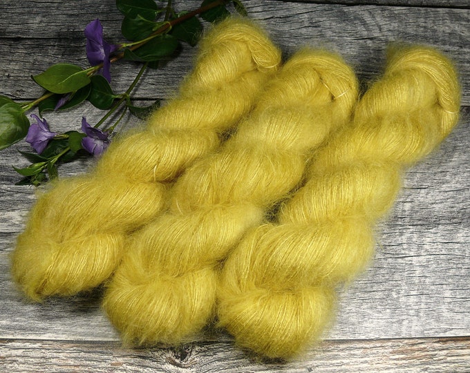 Featured listing image: KÜKEN - 50gr Kidsilk Lace (1kg/430 EUR), Kidmohair & Seide pflanzengefärbt, edles Lacegarn mit Mohair, Lauflänge 420 Meter