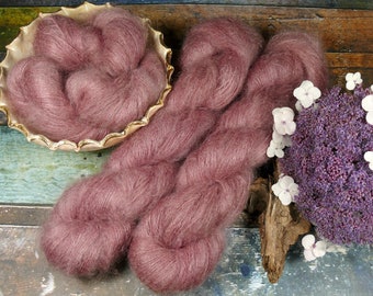 ROSENHOLZ - 50gr Kidsilk Lace (1kg/430 EUR), Kidmohair & Seide pflanzengefärbt, edles Lacegarn mit Mohair, Lauflänge 420 Meter