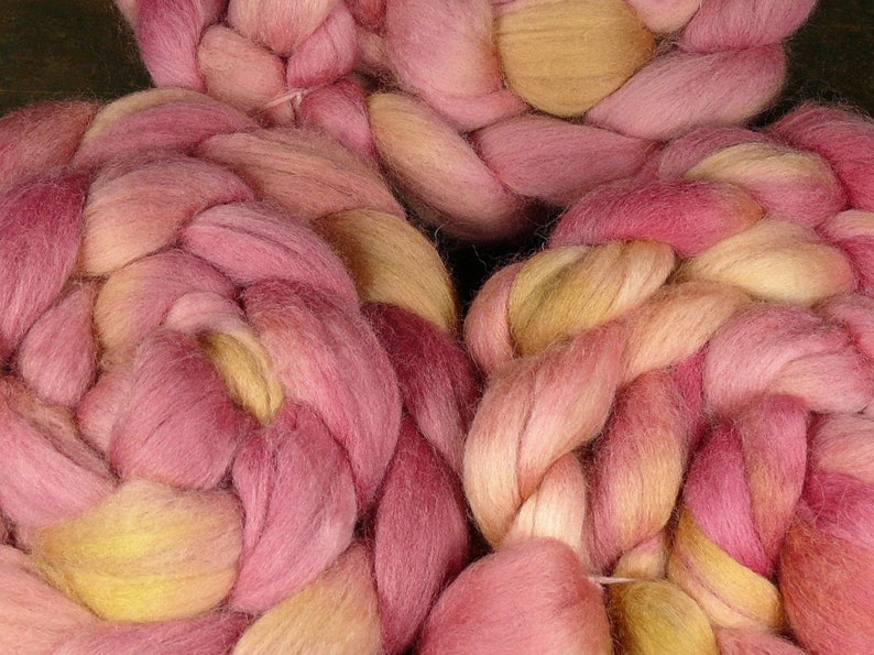 LOTTI 150gr europäische Bio Merino Kammzug, pflanzengefärbte Spinnfasern, 140 EUR/kg image 2