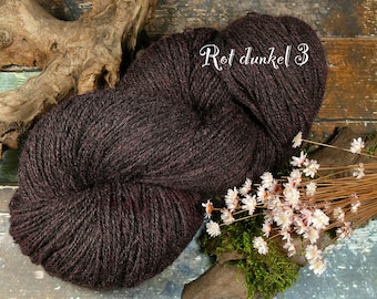 POMMERNWOLLE ROT und BRAUN - naturbelassene Wolle vom Pommernschaf, 400 Meter Lauflänge, (1kg/190 Euro)