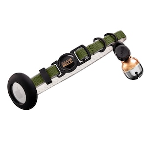 Recycled Cotton Cat Collar with Beau&#39;s Bells | Reflective, Anti-Fray, Water-Repellent, Breakaway Buckle