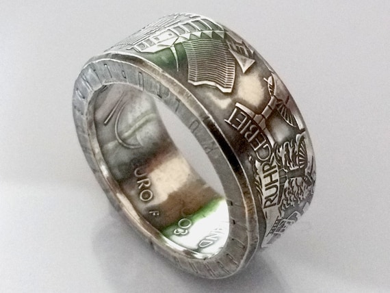 Bague de monnaie 10 euros 2003 Ruhr argent 925 taille 56 a 74 bague de monnaie bijoux de pieces de monnaie Etsy France