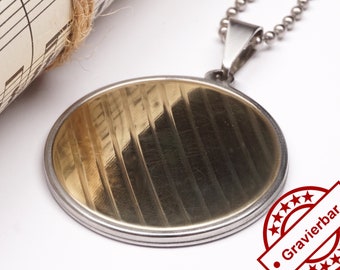 Schlagzeug Becken Anhänger aus Edelstahl Ø 38mm mit Schlagzeugbecken Inlay