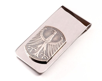 Stainless steel money clip 5 mark coin Germany silver eagle vintage silver 625 Heiermann