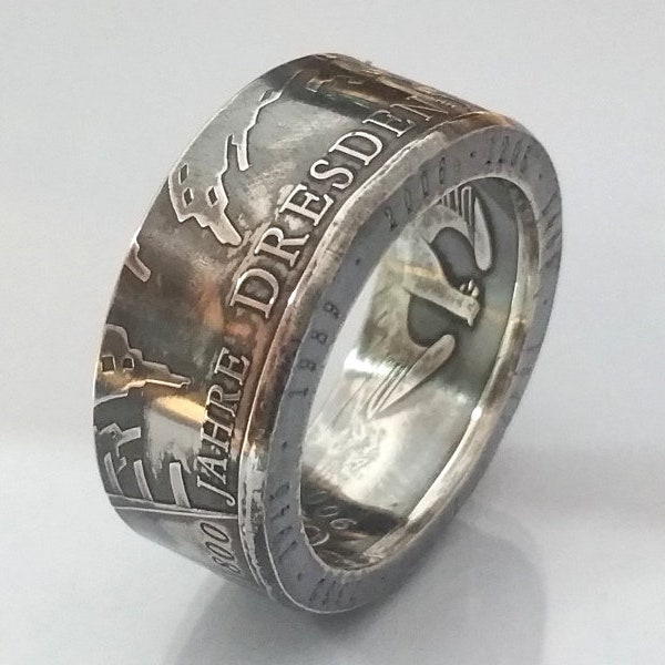 Münzring 10 Euro 2006 800 Jahre Dresden Silber 925er Größe 56 bis 74 Coin Ring Münze Münzschmuck