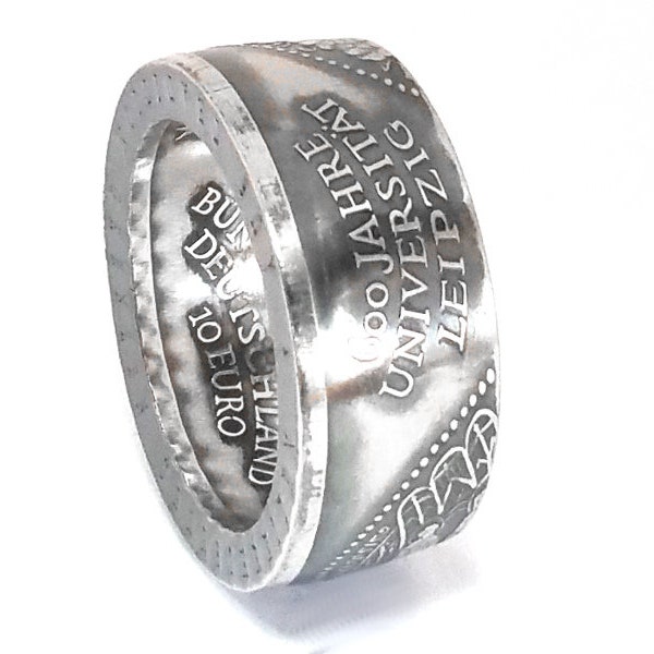 Münzring 10 Euro 2009 600 Jahre Universität Leipzig Silber 925er Größe 56 bis 74 Coin Ring Münze Münzschmuck