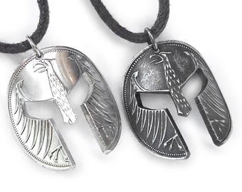 Spartan coin pendant in 625 silver • 5 DM Germany 1951 - 1974 with 925 silver eyelet, coin jewelry, gift, birthday, year of birth