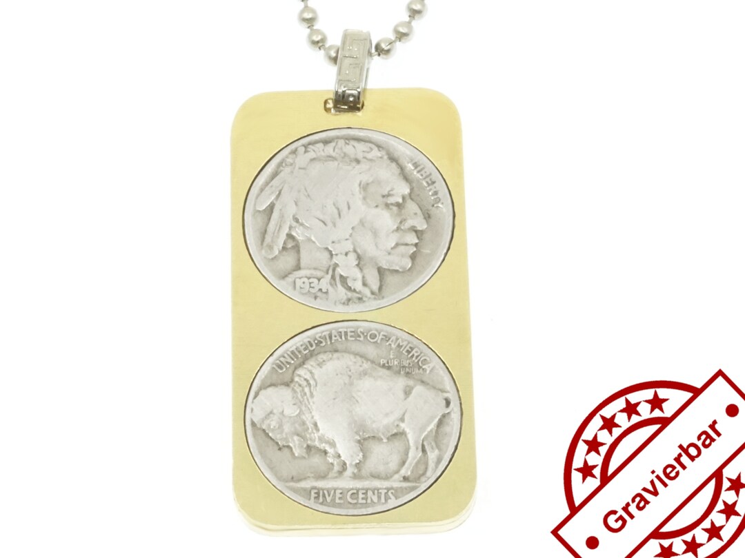 Pendentif Tracks - Bison En étain (sans Plomb) - Fabriqué Aux USA