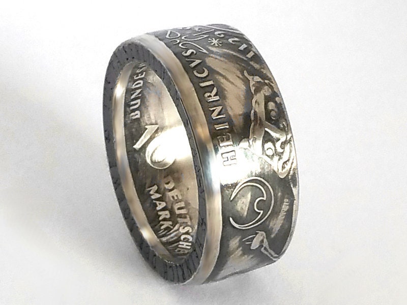 Münzring • 1974 • BRD 5 Mark Mit Datum Heiermann Silberadler Silber 625er Ring