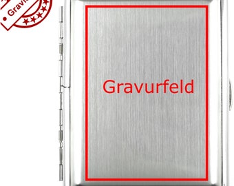 Zigarettenetui für 16 Zigaretten Silber gebürstet aus Metall mit Lasergravur oder Diamantgravur, Geschenk, Zigarettenbox, Raucherzubehör