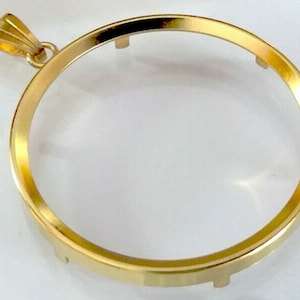 Coin holders silver 925 24 carat gold plated inner diameter 13.2 to 41.25 mm / Coin Bezel, Coin Holder, image 2