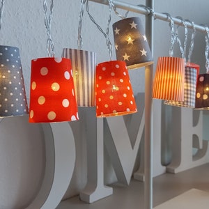 LED-ljusslinga *orange-grå* med 6/18 timmars timerfunktion, batteridriven
