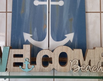 Welcome Beach Schriftzug aus Holz