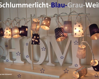 LED-Strom- Lichterkette "Blau-Grau"