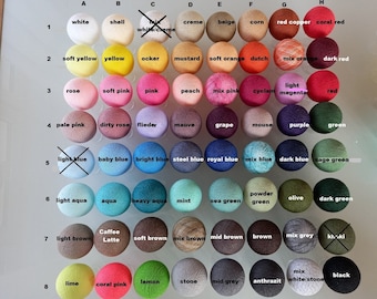 Farbwahl LED+STROM Cottonballs,  64 Farben