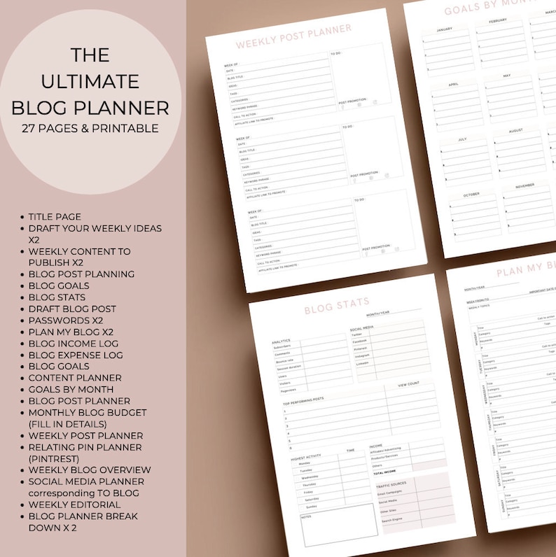 The Ultimate BLOG PLANNER for small businesses side hustlers image 1