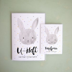 U-Heft und Impfpasshülle Set Hase