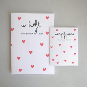 U-Heft und Impfpasshülle Set Herz HEART