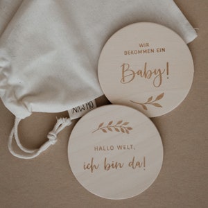 Meilensteine Holzscheibe Schwangerschaft & Baby