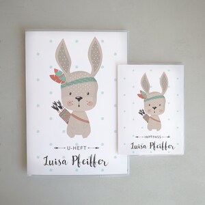 U-Heft und Impfpasshülle Set Hase