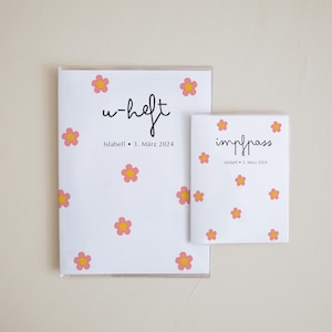 U-Heft und Impfpasshülle Set 3-teilig Blume
