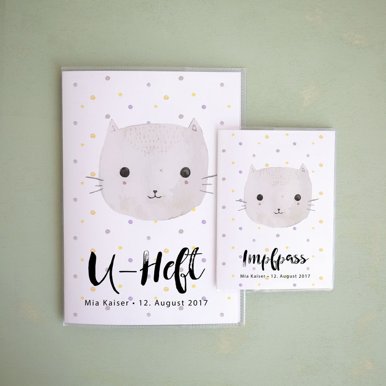 U-booklet and vaccination passport cover set cat