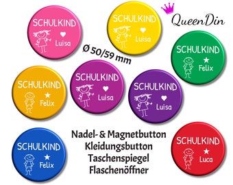 Button "Strichmännchen Schulkind" Ø50/59 mm