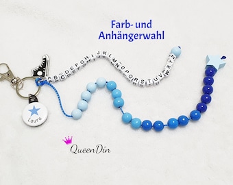 ABC und Rechenkette mit Name in blau