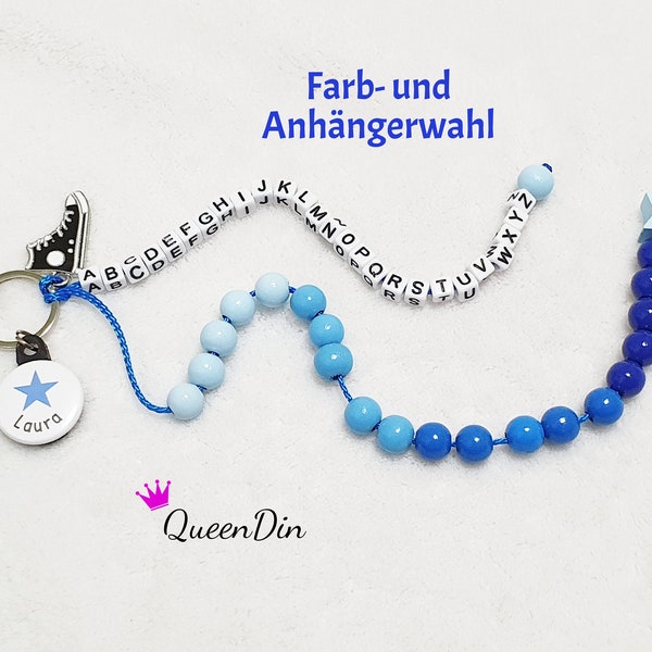 ABC und Rechenkette mit Name in blau