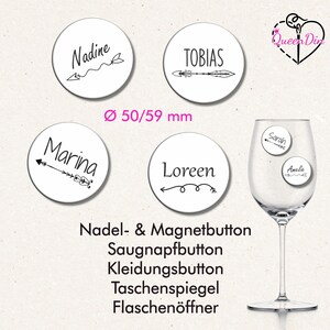 Button "Pfeile" (089) Ø25/50/59 mm mit Wunschname | Ansteckbutton | Magnet | Kleidungsbutton | Taschenspiegel | Öffner | Glasmarkierer