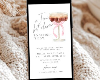 Invitación de despedida de soltera "Un poco más cerca" - Plantilla digital, Espresso Martini, Invitación de despedida de soltera, Editar en Templett, 083