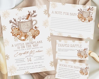 Baby Its Cold Outside Baby Shower Neutral, Christmas Baby Shower | Baby It's Cold Outside Diaper Raffle, Note for Baby, Books for Baby, 0351
