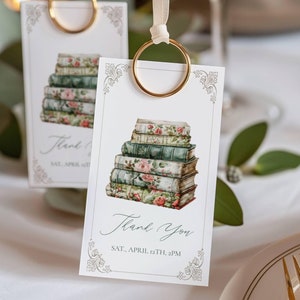 A New Chapter Begins Thank You Tags, Book Lover Bridal Shower Favor Tags, Bridal Shower Favor Tag Template, Bridal Shower, Templett, ancv