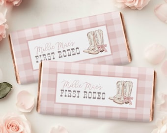 Mall för chokladkakeomslag till First Rodeo - Redigerbar chokladkaka till First Rodeo - Utskrivbar chokladkakeomslag - Redigera i templet - frgirl