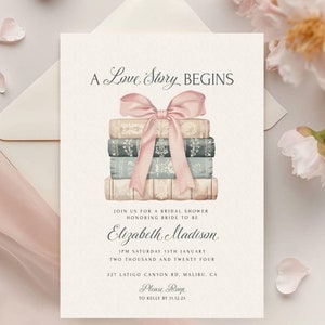 love story bridal shower invite