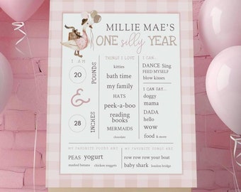 Meilensteintafel One Silly Goose - Bearbeitbare Gans Meilenstein-Schildvorlage - One Silly Goose Poster - Sofortiger Download - Templett - osggirl