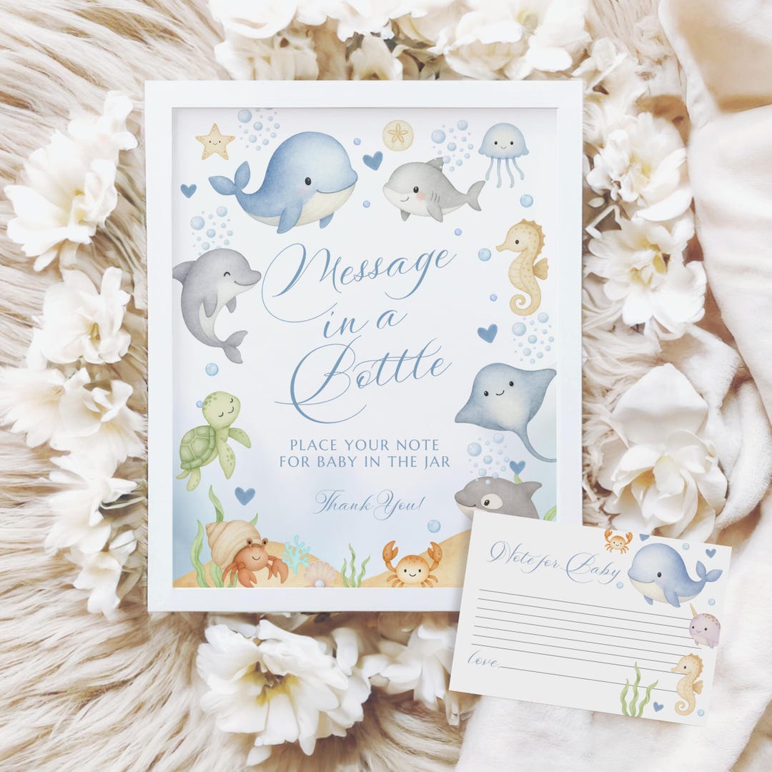Message in a Bottle Sea You Soon Baby Shower Table