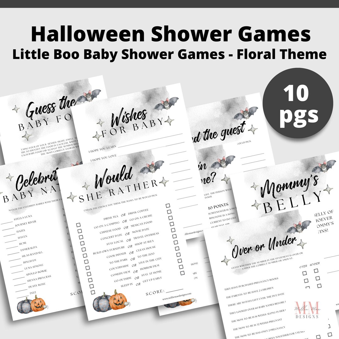 Halloween Theme Baby Shower Games A Little Boo is Almost Due, Gender