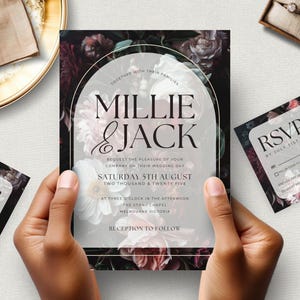 Dark And Moody Wedding Invitation Suite