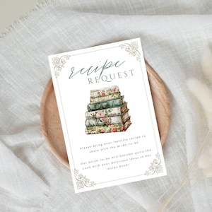 Een nieuw hoofdstuk begint Receptkaart vrijgezellenfeest, printbare receptenkaart voor boekenliefhebber | Bewerkbare sjabloon | Receptverzoek | Templett, ancv