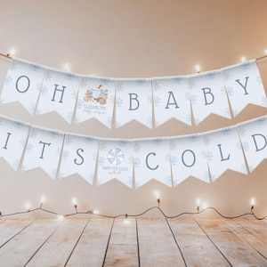 Baby Shower Banner, Baby It&#39;s Cold Outside for Boys, Christmas Baby Shower, Winter- 0351