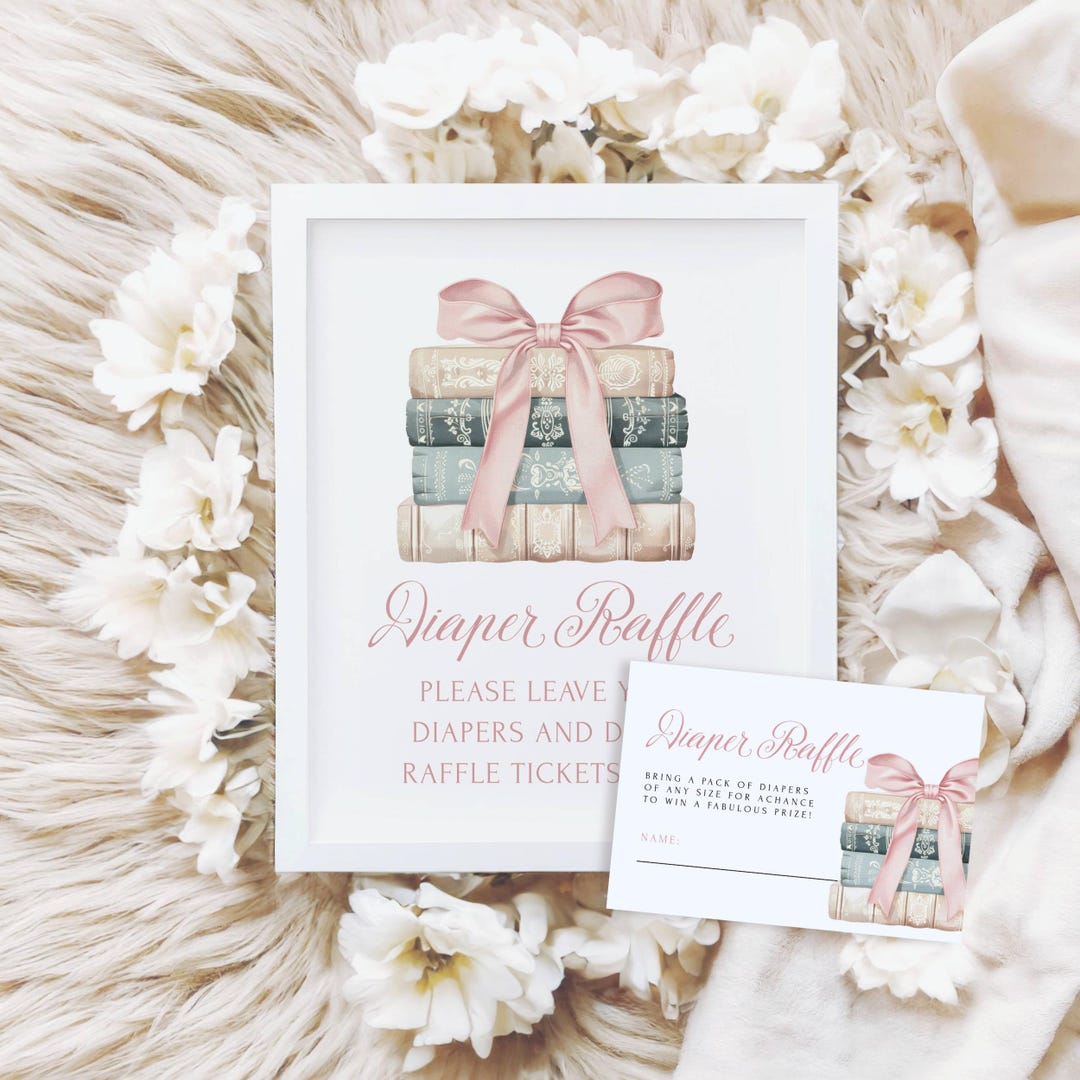 New Chapter Pink Diaper Raffle Sign & Tickets, Instant Download, Pink ...