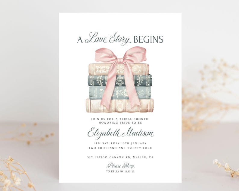 love story bridal shower invite