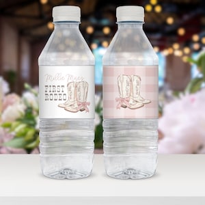 First Rodeo Water Bottle Label Template - Editable First Rodeo Water Bottle Wraps - Printable Bottle Stickers - Edit in Templett - frgirl