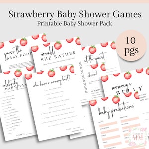 Strawberry Baby Shower Games | 10 Printable Baby Shower Games, Berry Sweet Baby Shower Theme, Printable PDF, Instant Download, SBS1